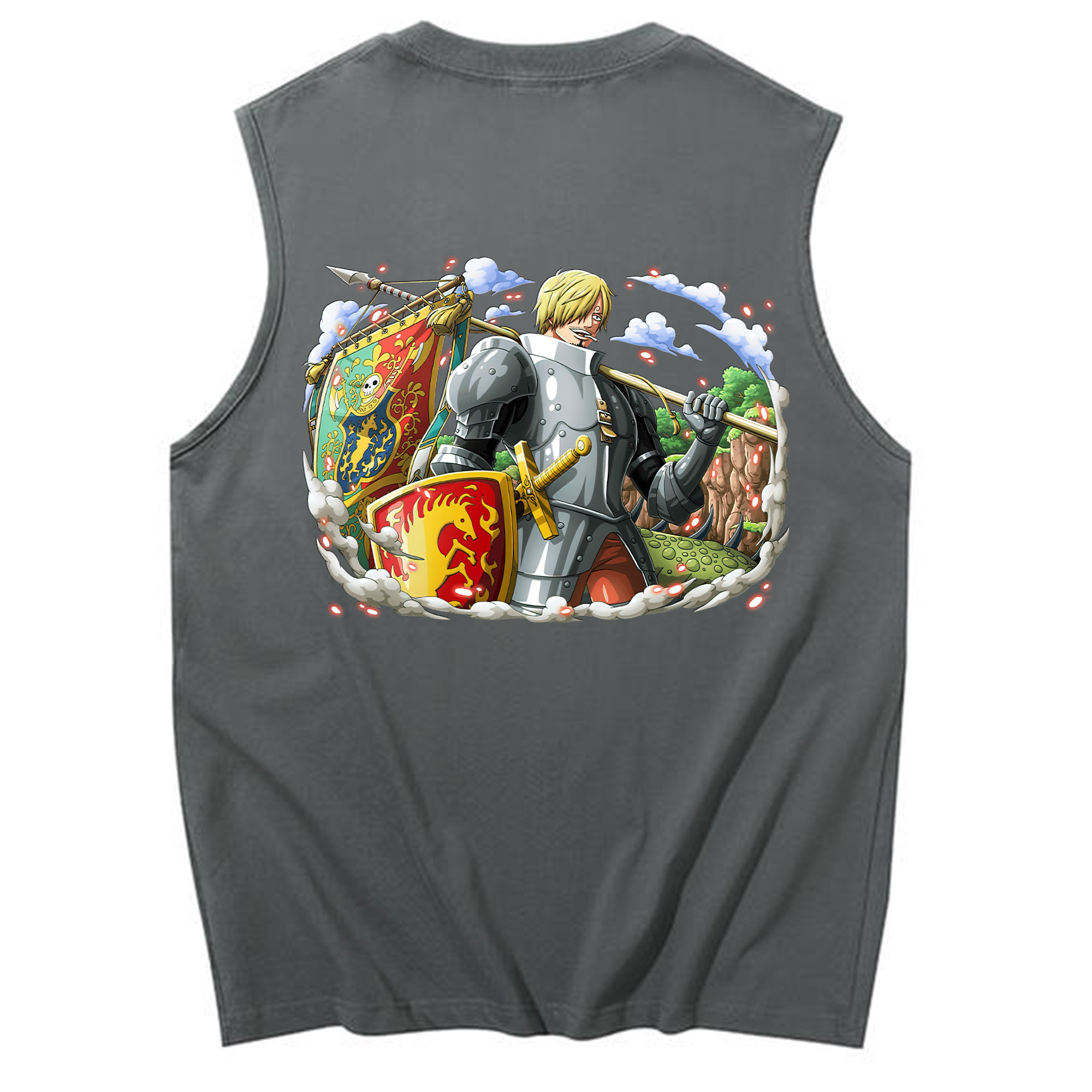 （画像用） ワンピース サンジ ONE PIECE Sanji コットン100％タンクトップ（背面プリント）
